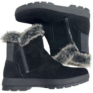 Easy Spirit Seadabelle Black Suede Leather Womens Ankle Boots Booties Size 9,5M